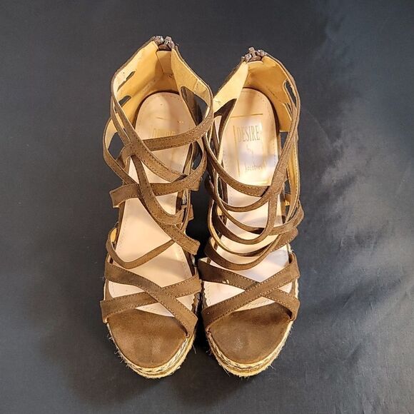 DESINE BY JACOBIES WEDGE MULTI-STRAPS OPEN TOE WOMEN"S SANDAL - Picture 1 of 12